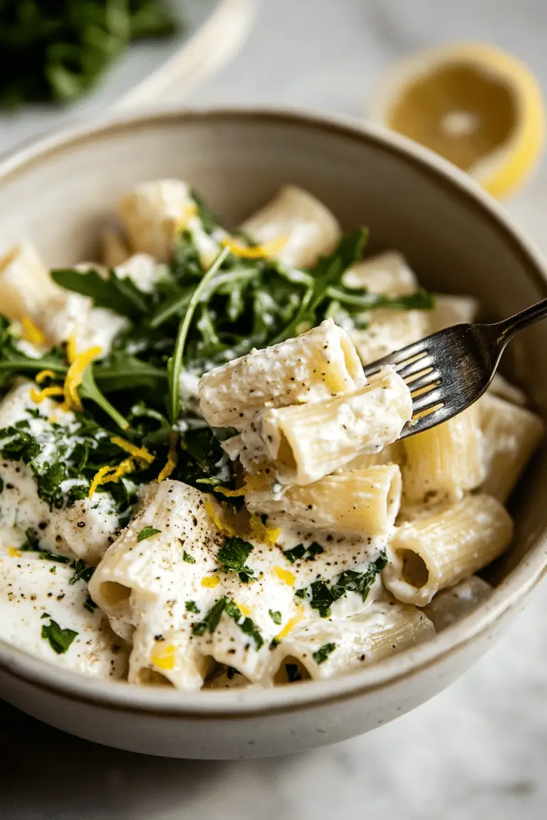 Lemon Ricotta Pasta With Arugula The Absolute Foodie